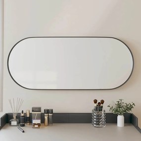 vidaXL Espelho de parede oval 25x60 cm preto