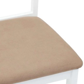 Cadeiras de jantar com almofadões 2 pcs madeira maciça branco