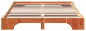 Estrutura de Cama Castanho Encerado 140x200 cm em Madeira de Pinho Sól