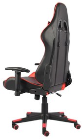 Cadeira de gaming giratória PVC vermelho