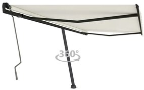 Toldo retrátil manual independente 400x350 cm cor creme