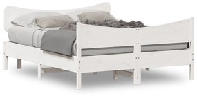 vidaXL Cama sem colchão 150x200 cm madeira de pinho maciça branco