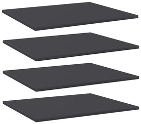 vidaXL Prateleiras para estante 4 pcs 60x50x1,5cm contraplacado cinza