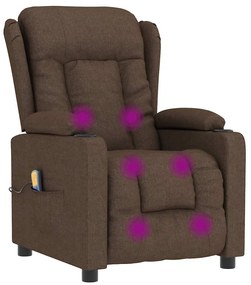 Poltrona de massagens reclinável tecido castanho