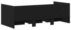 Cama Carvalho Preto Madeira Derivada 90 x 200 cm Durável Cama