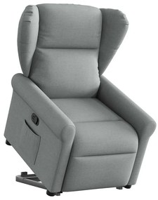 vidaXL Poltrona reclinável elevatória tecido cinzento-claro