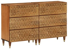 vidaXL Móveis de apoio 2 pcs 60x33x75 cm madeira de mangueira maciça