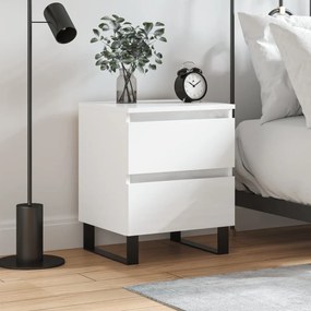 Mesa de Cabeceira Portucale - Branco Brilhante - Design Moderno