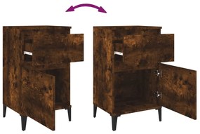 Mesas de cabeceira 2 pcs 40x35x70 cm cor carvalho fumado