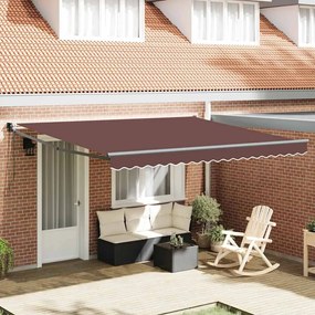 vidaXL Toldo retrátil automático 400x300 cm castanho