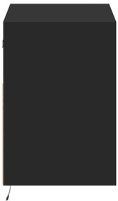 Móvel de parede para TV com luzes LED 80x31x45 cm preto