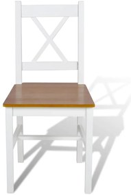 Cadeiras de jantar 2 pcs madeira de pinho branco