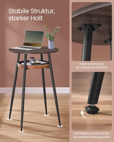 Mesa de bar 70 x 70 x 91 cm da coleção EKHO com espaço de arrumação castanho cinza-castanho caramelo