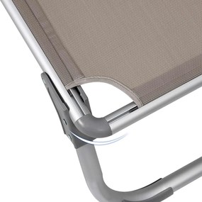 Espreguiçadeira jardim em alumínio 55 x 193 x 31 cm com toldo Taupe