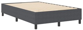 Cama Box Spring vidaXL Cinza Escuro Pequeno Duplo Tecido Corduroy