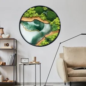 Autocolante redondo Musgo - Emerald Epoxy Lagoon