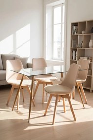 Pack 4 Cadeiras Synk Basic - Beige