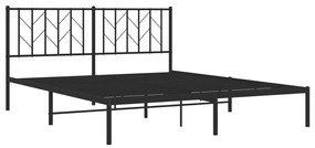 Estrutura de cama com cabeceira 160x200 cm metal preto