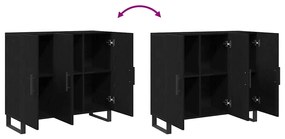 Sideboard vidaXL com 3 portas em Carvalho Preto 90x34x80 cm em Madeira