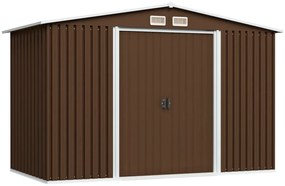 vidaXL Abrigo de jardim 57x205x178 cm aço castanho