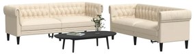 2 pcs conjunto de sofás tecido cor creme