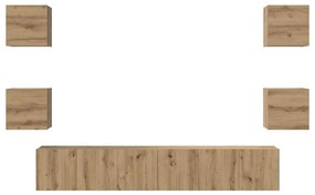 Conjunto de móvel de TV 7 pcs carvalho artisiano