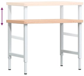 Bancada retangular 100x60x(73-99,5) cm madeira de faia maciça