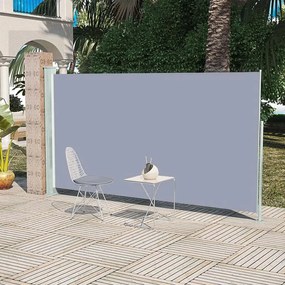 vidaXL Toldo lateral retrátil para pátio 160x300 cm cinzento