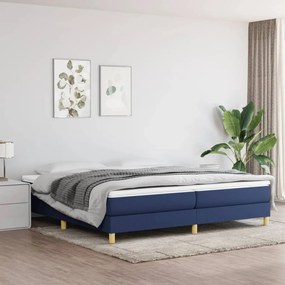vidaXL Estrutura de cama com molas 200x200 cm tecido azul