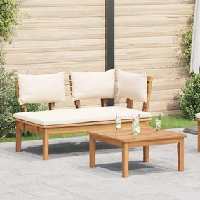 vidaXL Banco de jardim 2 pcs Castanho Madeira de teca maciça