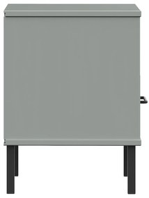 Mesa cabeceira c/ pernas de metal OSLO pinho maciço cinzento