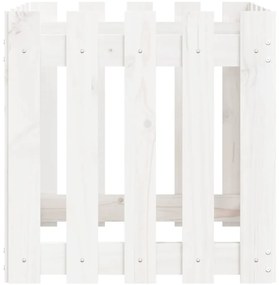 Vaso de jardim c/ design cerca 50x50x50 cm pinho maciço branco
