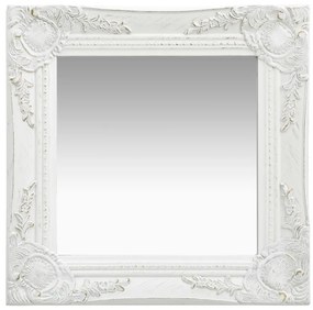 Espelho de parede estilo barroco 40x40 cm branco