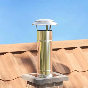 vidaXL Extensão de Chaminé Prateado 25 x 25 x 65 cm Aço inoxidável