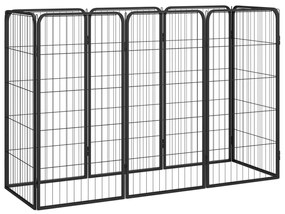 3115958 vidaXL Parque p/ cães c/ 8 painéis 50x100 cm aço revestido a pó preto