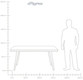 Candeeiro de teto com 5 focos LED em metal prateado LUGA Beliani