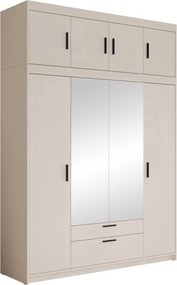 Roupeiro Novduni 109, Bege, 246x177x53cm, 188 kg, Portas para roupeiro: Com dobradiças, Número de prateleiras: 8, Número de prateleiras: 8