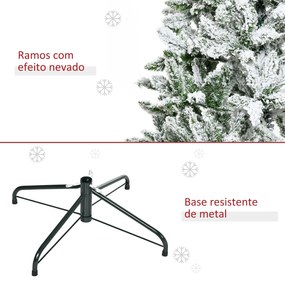 HOMCOM Árvore de Natal Artificial 180cm com Neve Ignífugo com 750 Ramo