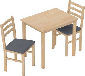 HOMCOM Conjunto de mesa de jantar 3 peças com 2 cadeiras, Mesa de cozinha para espaços compactos, cadeiras estofadas, economiza espaço, MDF, madeira natural | Aosom Portugal