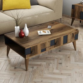 Mesa de Centro Madrid – Nogueira e Antracite – 105x37,6x60 cm