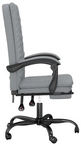 Cadeira de escritório reclinável tecido cinzento-claro
