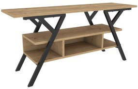 Móvel TV Minerva – Preto e Carvalho – 120x35x55 cm