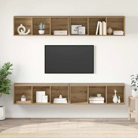 Gabinete de TV de Parede 4 pcs carvalho artisiano