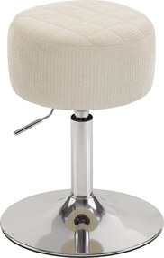Banco bar ou de toucador em PU, banco giratório para maquilhagem, banco de bar com altura ajustável entre 51 e 66 cm, cor creme