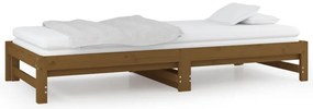 Estrutura sofá-cama de puxar 2x(90x200) cm pinho castanho-mel