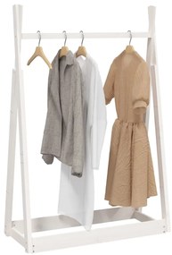 Suporte para roupas 100x45x150 cm madeira pinho maciça branco