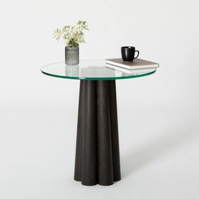 Mesa de Centro Thales – Transparente Preto – 50x50x50 cm