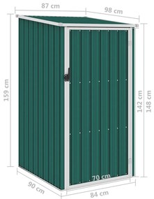 Abrigo de jardim 87x98x159 cm aço galvanizado verde