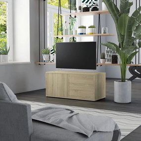 vidaXL Móvel de TV 80x34x36 cm derivados de madeira carvalho sonoma