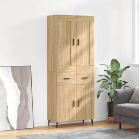 vidaXL Armário alto 69,5x34x180 cm derivados de madeira cor sonoma